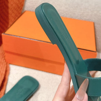 Claquettes Vert Bouteille