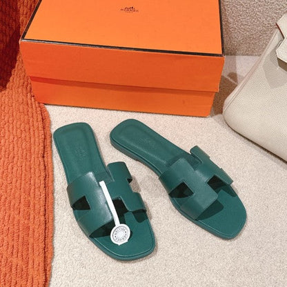 Claquettes Vert Bouteille